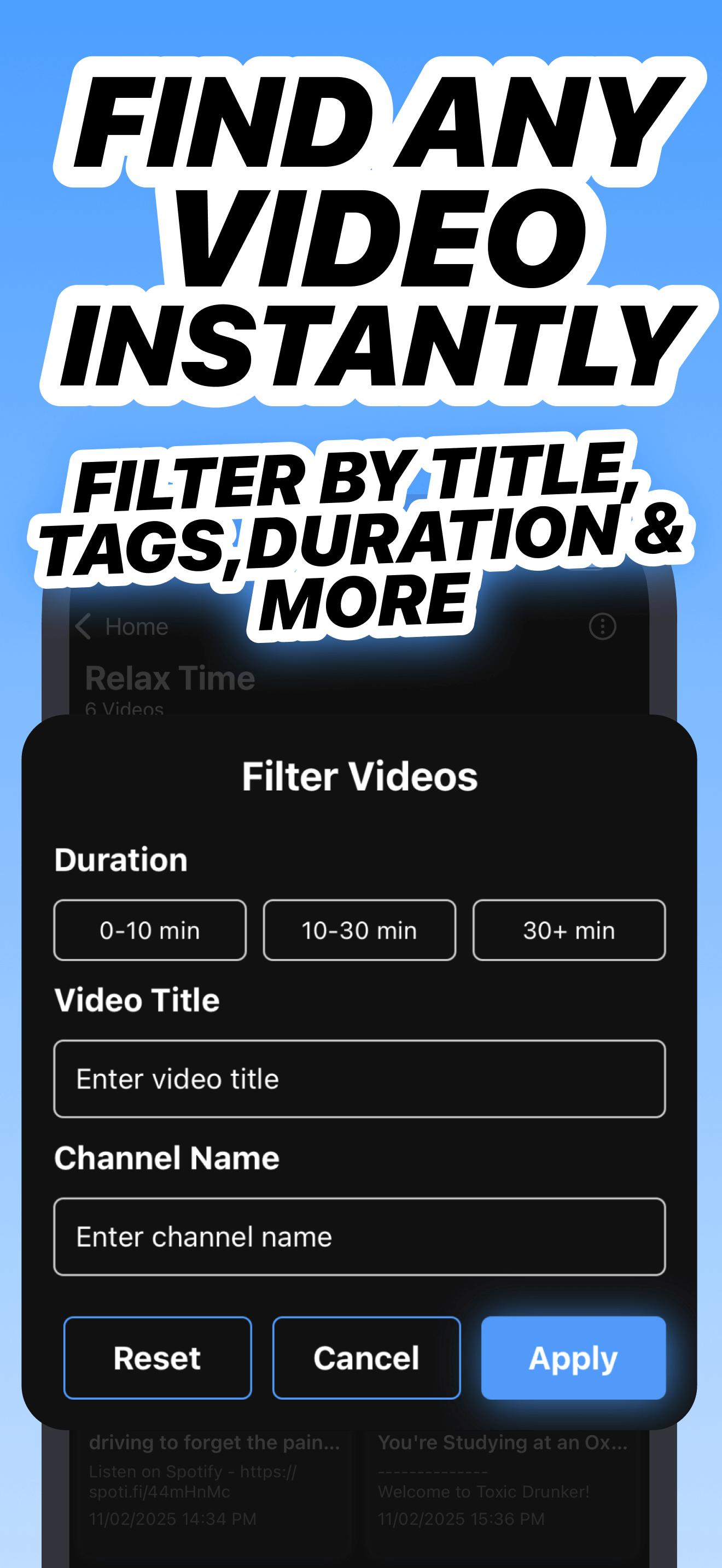 Filtering Options Screenshot